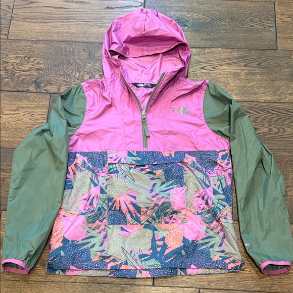 The North Face Other - The North Face Girls Stowaway Windbreaker Jacket L 14/16 Pink Floral